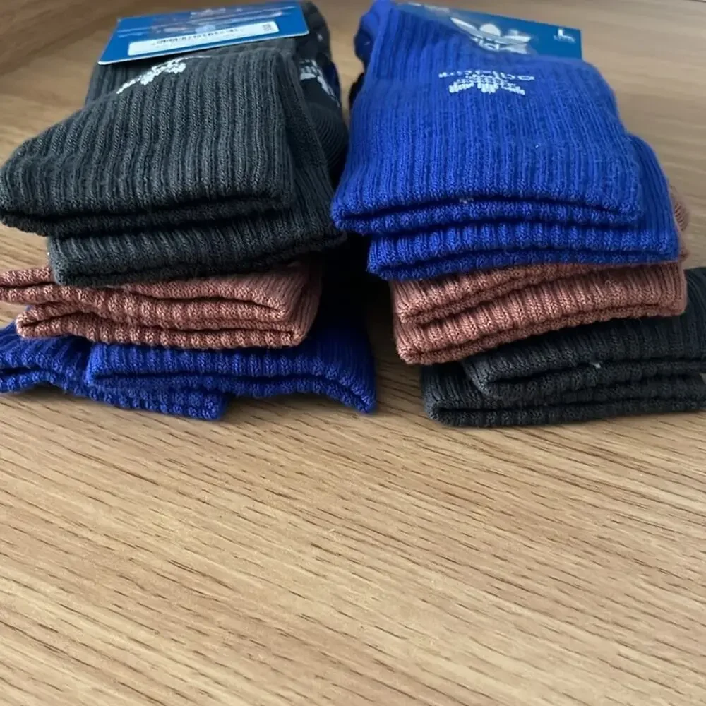 Bundle 2 Packs of Adidas Crew Socks Size Womens 10-13, Mens Size 8-12